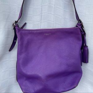 PURPLE SOFT LEATHER COACH PURSE
